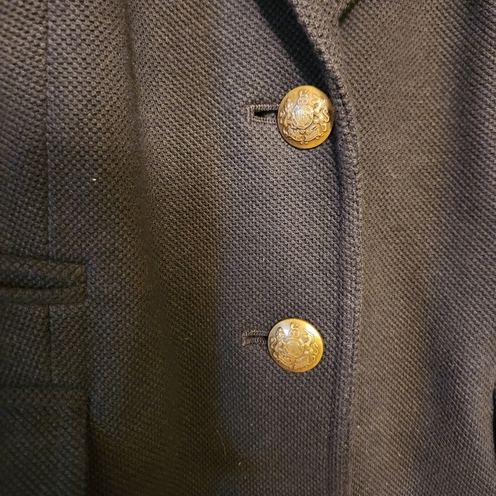 Banana Republic Women's Blazer Navy Texture Stretch Lined Work Jacket Size 8 - Picture 2 of 4